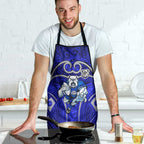 Canterbury Bankstown Bulldogs Rugby Apron Polynesian Tribal Bulldog Warrior Blue Pattern