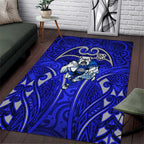 Canterbury Bankstown Bulldogs Rugby Area Rug Polynesian Tribal Bulldog Warrior Blue Pattern