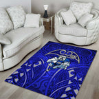 Canterbury Bankstown Bulldogs Rugby Area Rug Polynesian Tribal Bulldog Warrior Blue Pattern