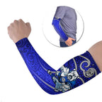Canterbury Bankstown Bulldogs Rugby Arm Sleeves Polynesian Tribal Bulldog Warrior Blue Pattern