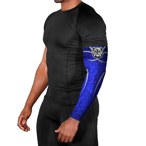 Canterbury Bankstown Bulldogs Rugby Arm Sleeves Polynesian Tribal Bulldog Warrior Blue Pattern