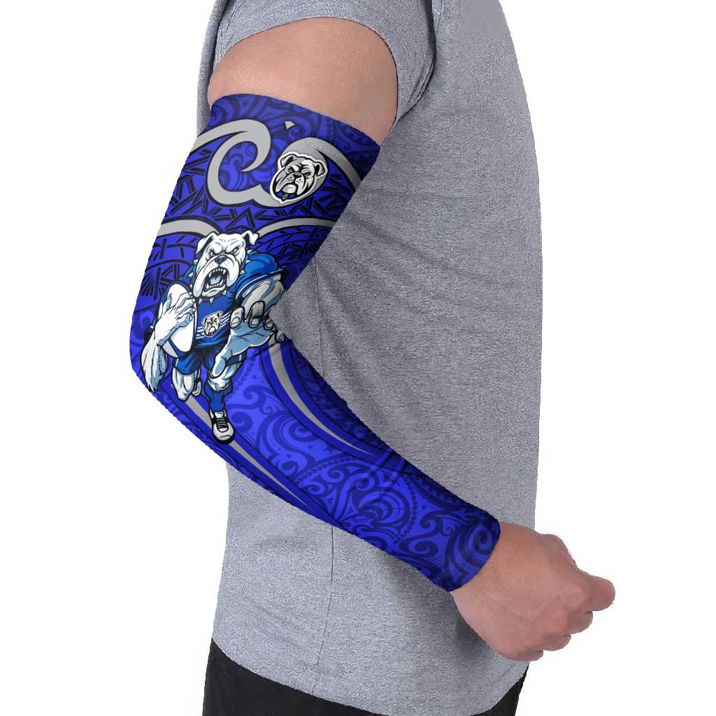 Canterbury Bankstown Bulldogs Rugby Arm Sleeves Polynesian Tribal Bulldog Warrior Blue Pattern