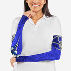 Canterbury Bankstown Bulldogs Rugby Arm Sleeves Polynesian Tribal Bulldog Warrior Blue Pattern