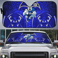 Canterbury Bankstown Bulldogs Rugby Auto Sun Shade Polynesian Tribal Bulldog Warrior Blue Pattern