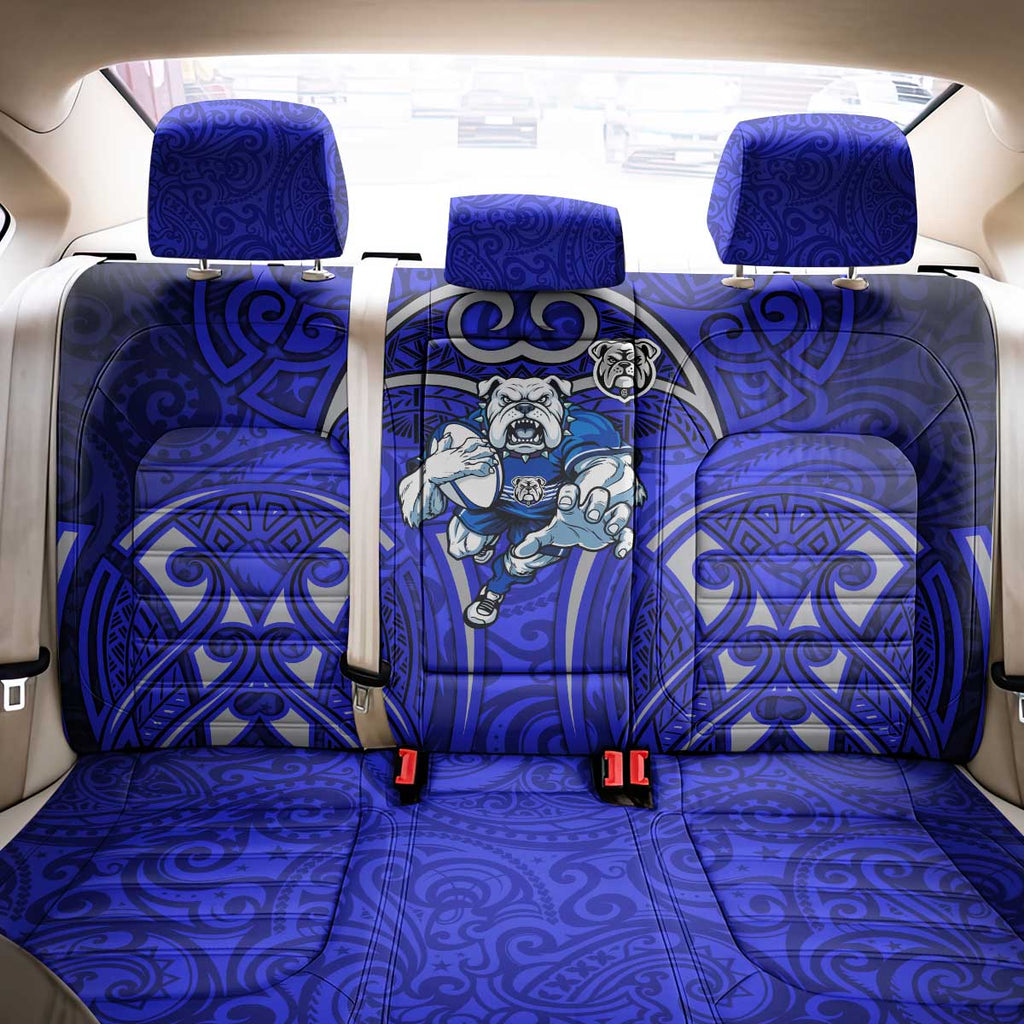 Canterbury Bankstown Bulldogs Rugby Back Car Seat Cover Polynesian Tribal Bulldog Warrior Blue Pattern