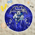 Canterbury Bankstown Bulldogs Rugby Beach Blanket Polynesian Tribal Bulldog Warrior Blue Pattern