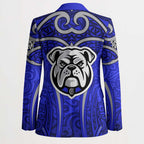 Canterbury Bankstown Bulldogs Rugby Blazer Polynesian Tribal Bulldog Warrior Blue Pattern