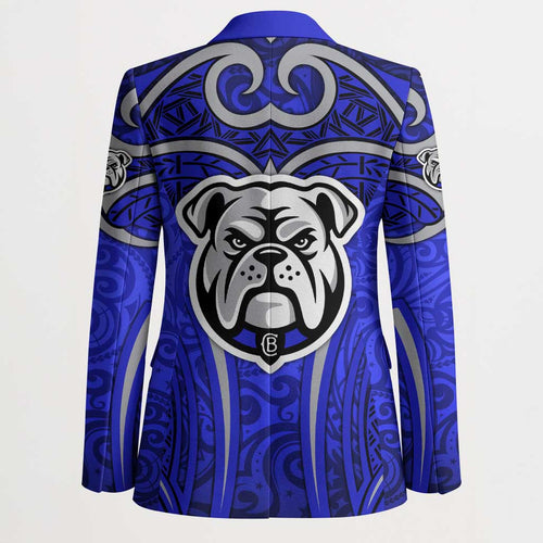 Canterbury Bankstown Bulldogs Rugby Blazer Polynesian Tribal Bulldog Warrior Blue Pattern