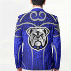 Canterbury Bankstown Bulldogs Rugby Blazer Polynesian Tribal Bulldog Warrior Blue Pattern