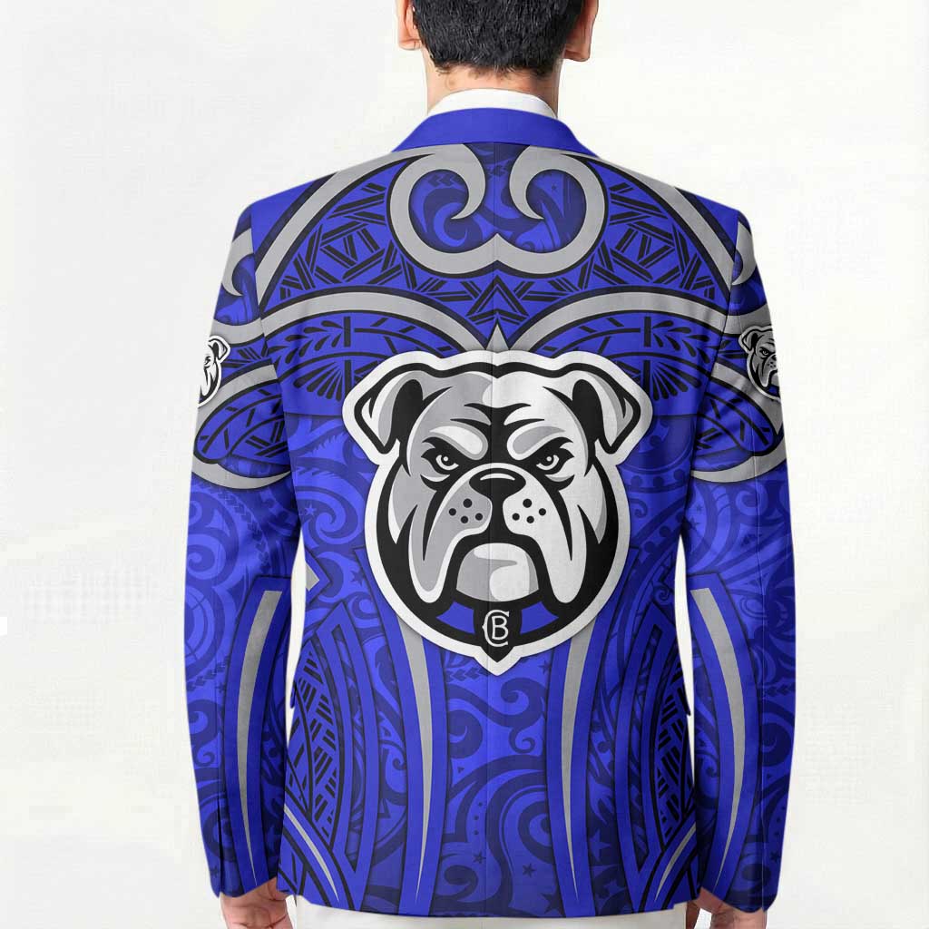 Canterbury Bankstown Bulldogs Rugby Blazer Polynesian Tribal Bulldog Warrior Blue Pattern