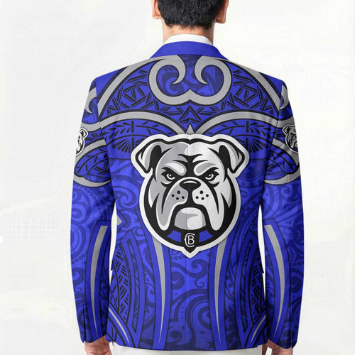 Canterbury Bankstown Bulldogs Rugby Blazer Polynesian Tribal Bulldog Warrior Blue Pattern