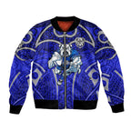 Canterbury Bankstown Bulldogs Rugby Bomber Jacket Polynesian Tribal Bulldog Warrior Blue Pattern