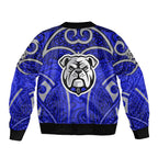 Canterbury Bankstown Bulldogs Rugby Bomber Jacket Polynesian Tribal Bulldog Warrior Blue Pattern