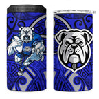 Canterbury Bankstown Bulldogs Rugby 4 in 1 Can Cooler Tumbler Polynesian Tribal Bulldog Warrior Blue Pattern