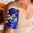 Canterbury Bankstown Bulldogs Rugby 4 in 1 Can Cooler Tumbler Polynesian Tribal Bulldog Warrior Blue Pattern