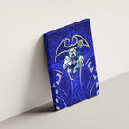 Canterbury Bankstown Bulldogs Rugby Canvas Wall Art Polynesian Tribal Bulldog Warrior Blue Pattern