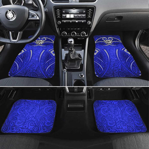 Canterbury Bankstown Bulldogs Rugby Car Mats Polynesian Tribal Bulldog Warrior Blue Pattern
