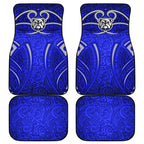 Canterbury Bankstown Bulldogs Rugby Car Mats Polynesian Tribal Bulldog Warrior Blue Pattern