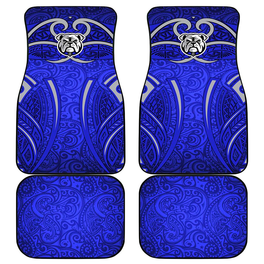 Canterbury Bankstown Bulldogs Rugby Car Mats Polynesian Tribal Bulldog Warrior Blue Pattern
