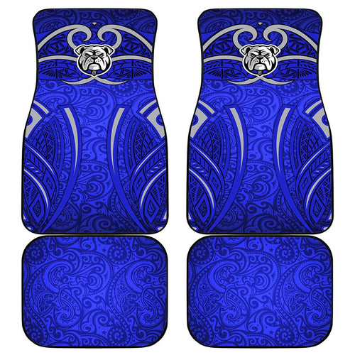 Canterbury Bankstown Bulldogs Rugby Car Mats Polynesian Tribal Bulldog Warrior Blue Pattern