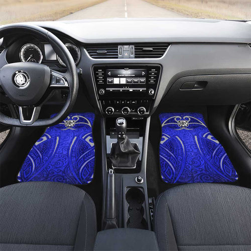 Canterbury Bankstown Bulldogs Rugby Car Mats Polynesian Tribal Bulldog Warrior Blue Pattern