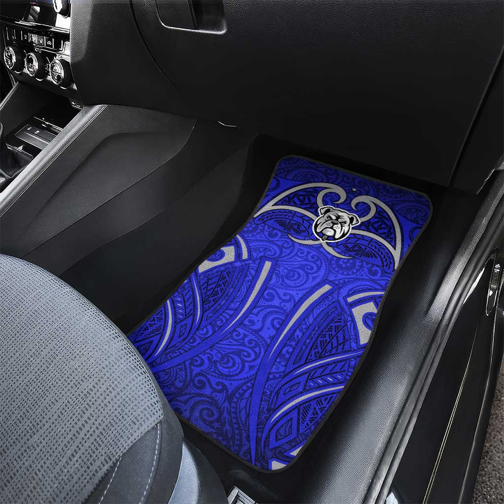 Canterbury Bankstown Bulldogs Rugby Car Mats Polynesian Tribal Bulldog Warrior Blue Pattern