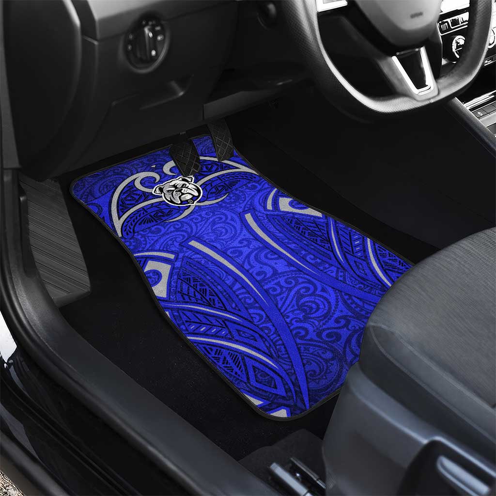 Canterbury Bankstown Bulldogs Rugby Car Mats Polynesian Tribal Bulldog Warrior Blue Pattern