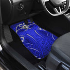 Canterbury Bankstown Bulldogs Rugby Car Mats Polynesian Tribal Bulldog Warrior Blue Pattern