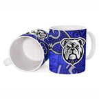Canterbury Bankstown Bulldogs Rugby Ceramic Mug Polynesian Tribal Bulldog Warrior Blue Pattern