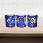 Canterbury Bankstown Bulldogs Rugby Ceramic Mug Polynesian Tribal Bulldog Warrior Blue Pattern