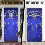 Canterbury Bankstown Bulldogs Rugby Door Cover Polynesian Tribal Bulldog Warrior Blue Pattern