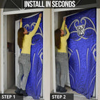 Canterbury Bankstown Bulldogs Rugby Door Cover Polynesian Tribal Bulldog Warrior Blue Pattern