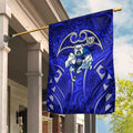 Canterbury Bankstown Bulldogs Rugby Garden Flag Polynesian Tribal Bulldog Warrior Blue Pattern