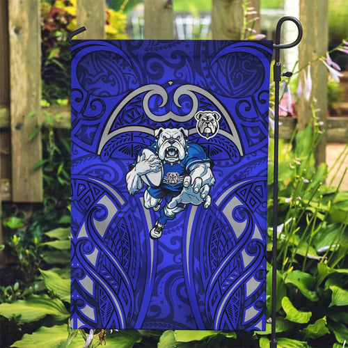 Canterbury Bankstown Bulldogs Rugby Garden Flag Polynesian Tribal Bulldog Warrior Blue Pattern