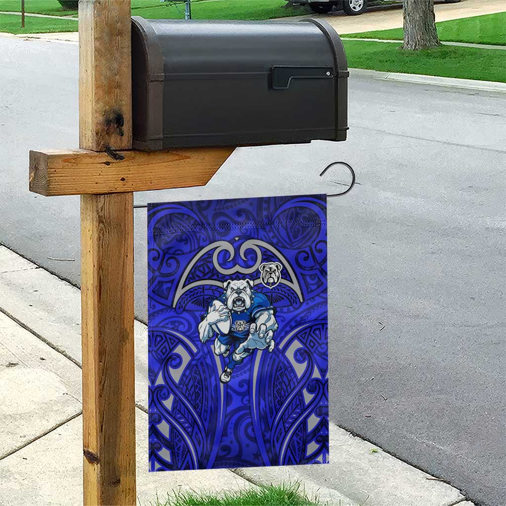 Canterbury Bankstown Bulldogs Rugby Garden Flag Polynesian Tribal Bulldog Warrior Blue Pattern