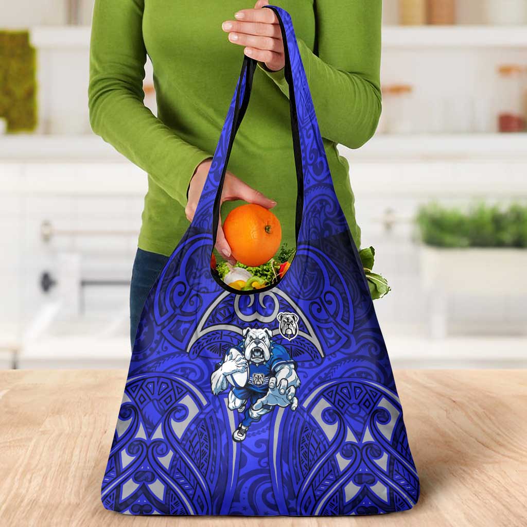 Canterbury Bankstown Bulldogs Rugby Grocery Bag Polynesian Tribal Bulldog Warrior Blue Pattern