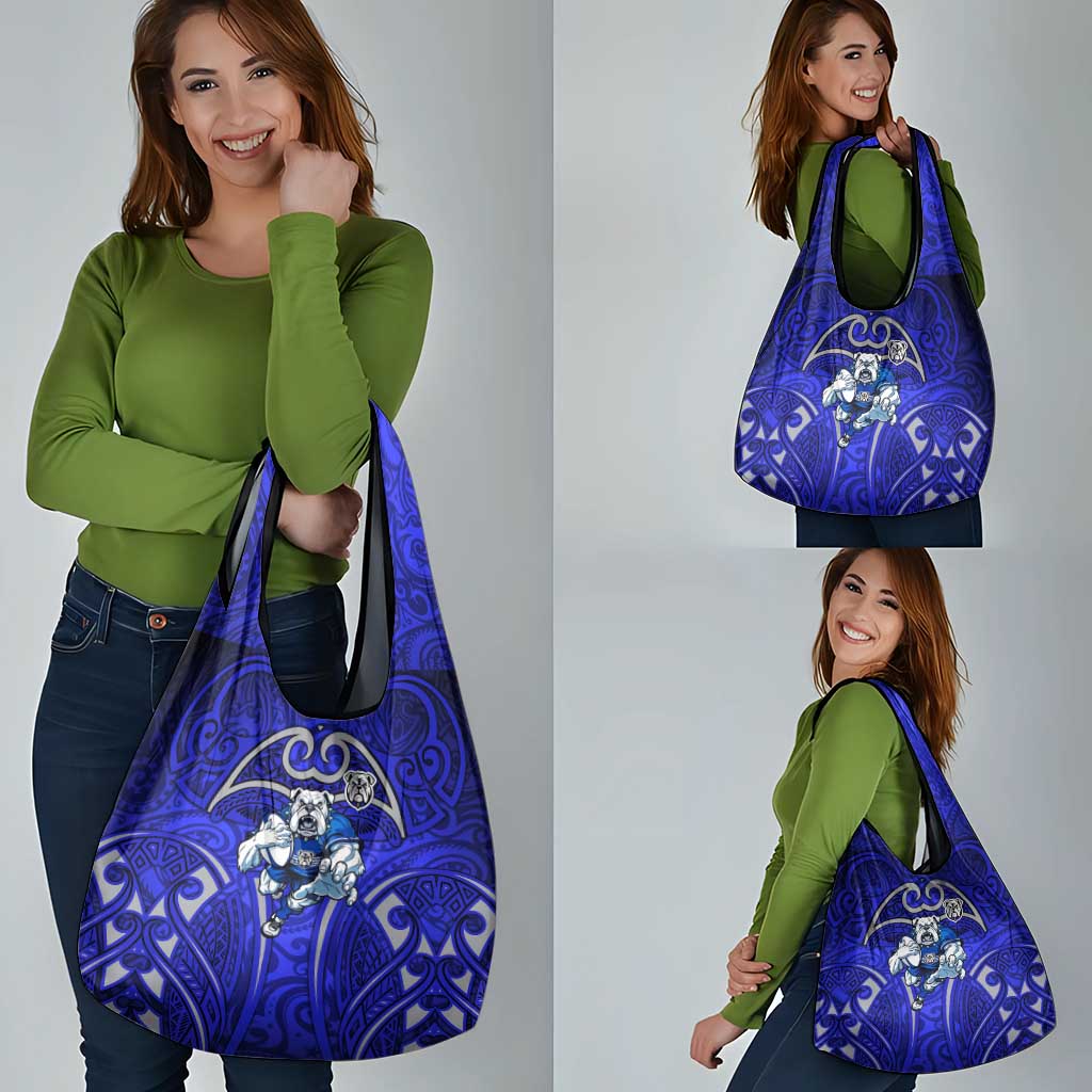 Canterbury Bankstown Bulldogs Rugby Grocery Bag Polynesian Tribal Bulldog Warrior Blue Pattern