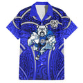 Canterbury Bankstown Bulldogs Rugby Hawaiian Shirt Polynesian Tribal Bulldog Warrior Blue Pattern