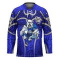 Canterbury Bankstown Bulldogs Rugby Hockey Jersey Polynesian Tribal Bulldog Warrior Blue Pattern