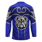 Canterbury Bankstown Bulldogs Rugby Hockey Jersey Polynesian Tribal Bulldog Warrior Blue Pattern