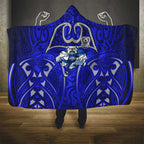 Canterbury Bankstown Bulldogs Rugby Hooded Blanket Polynesian Tribal Bulldog Warrior Blue Pattern
