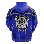 Canterbury Bankstown Bulldogs Rugby Hoodie Polynesian Tribal Bulldog Warrior Blue Pattern