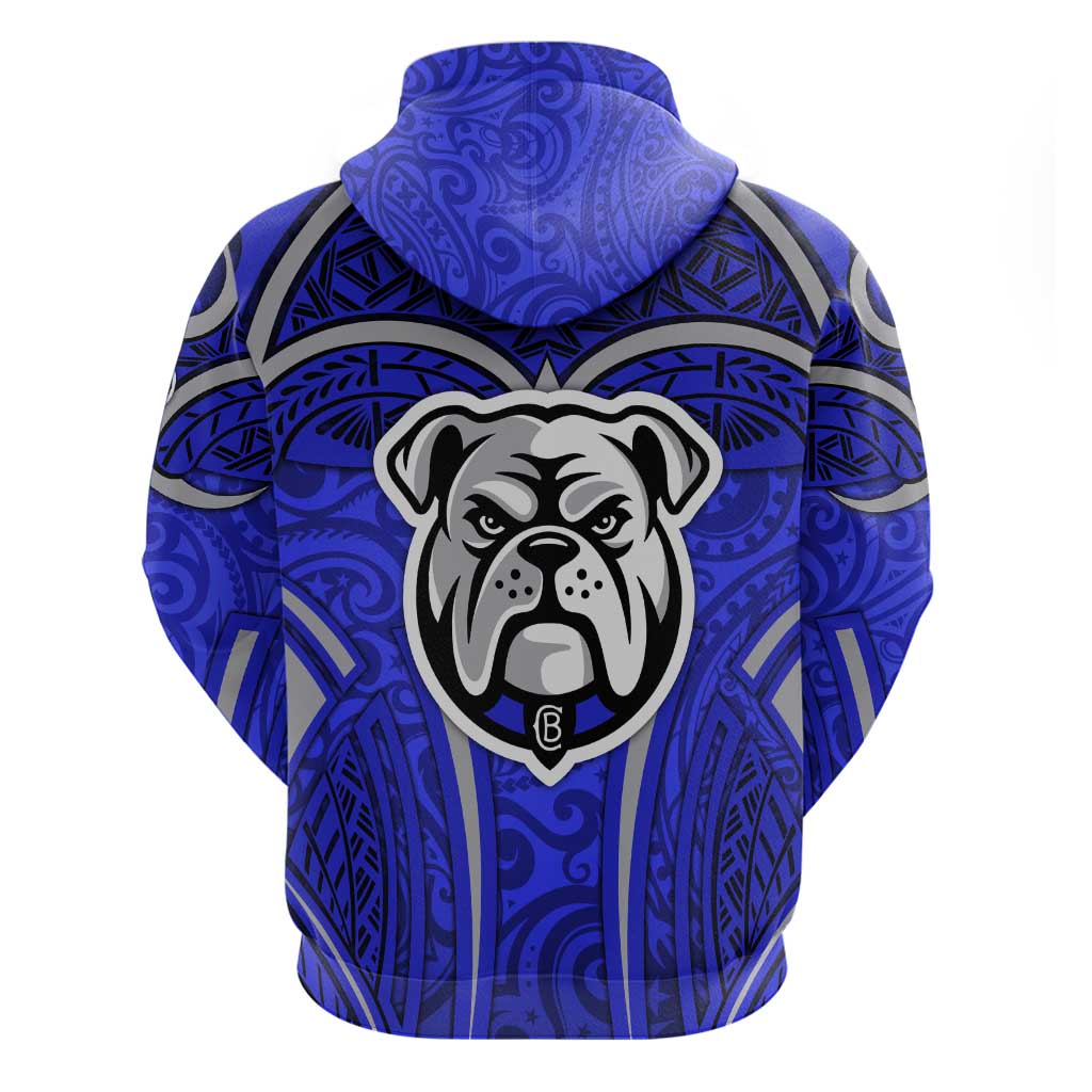 Canterbury Bankstown Bulldogs Rugby Hoodie Polynesian Tribal Bulldog Warrior Blue Pattern