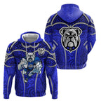 Canterbury Bankstown Bulldogs Rugby Hoodie Polynesian Tribal Bulldog Warrior Blue Pattern