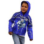 Canterbury Bankstown Bulldogs Rugby Kid Hoodie Polynesian Tribal Bulldog Warrior Blue Pattern