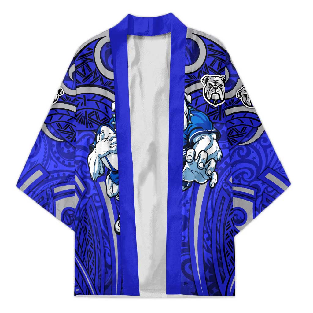 Canterbury Bankstown Bulldogs Rugby Kimono Polynesian Tribal Bulldog Warrior Blue Pattern