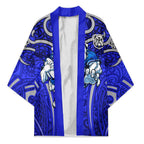 Canterbury Bankstown Bulldogs Rugby Kimono Polynesian Tribal Bulldog Warrior Blue Pattern