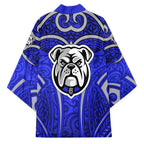 Canterbury Bankstown Bulldogs Rugby Kimono Polynesian Tribal Bulldog Warrior Blue Pattern