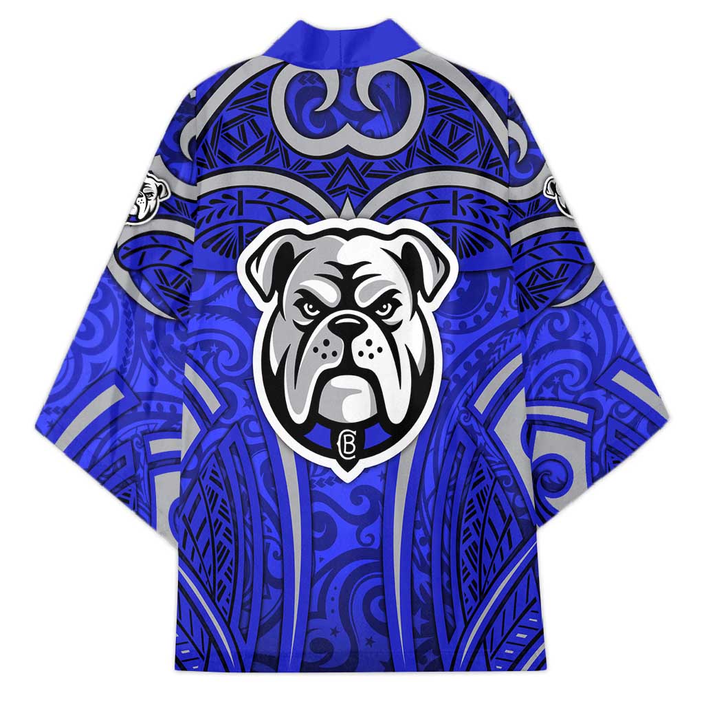 Canterbury Bankstown Bulldogs Rugby Kimono Polynesian Tribal Bulldog Warrior Blue Pattern