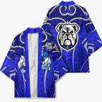 Canterbury Bankstown Bulldogs Rugby Kimono Polynesian Tribal Bulldog Warrior Blue Pattern